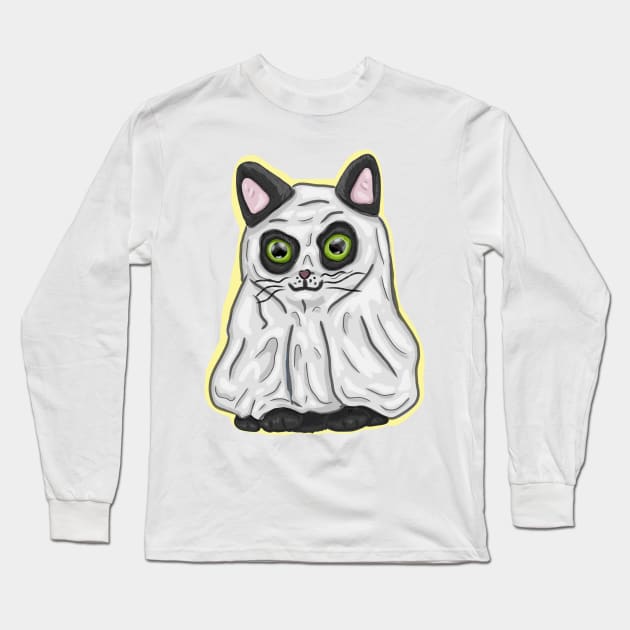 Ghost Kitty Long Sleeve T-Shirt by Xetalo